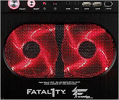 Two 92mm red LED intake fans