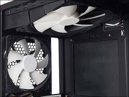 Image showing top 180mm and side 140mm cooling fans