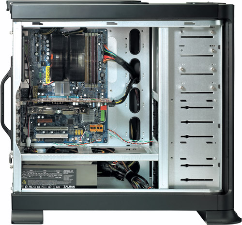 Zalman GS1000 SE Gaming Case shown with components installed