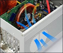 Cooler air is brought into the case to aid cooling the graphics card