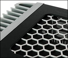 Image showing side heatsinks and grill on top of the case