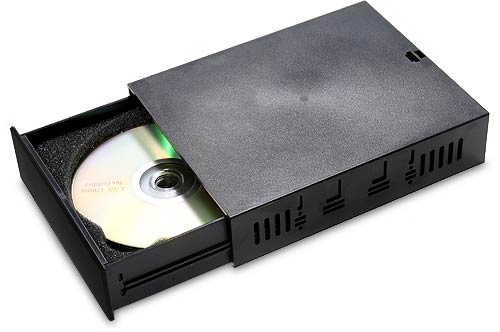 Kama Cabinet showing storage of optical disks (not included)