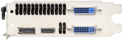 Card ports (from left): DP, HDMI, DL-DVI-I (lower) and DL-DVI-D (upper)