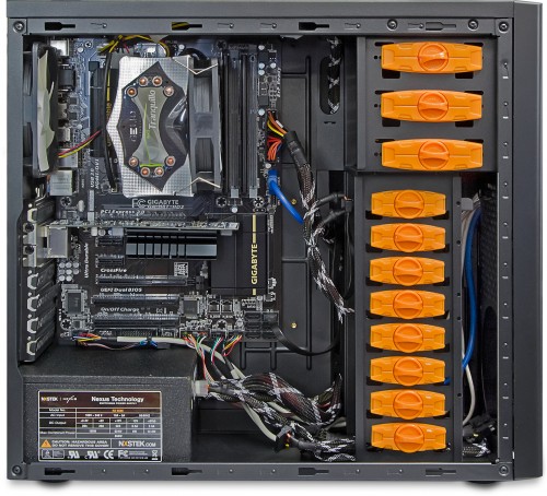Internal view fitted with optional graphics card in the Thrio case