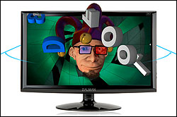 Wide Viewing Angle
Vertical and horizontal viewing angles are created wider than other polarised monitors, minimising cross talk and eye strain