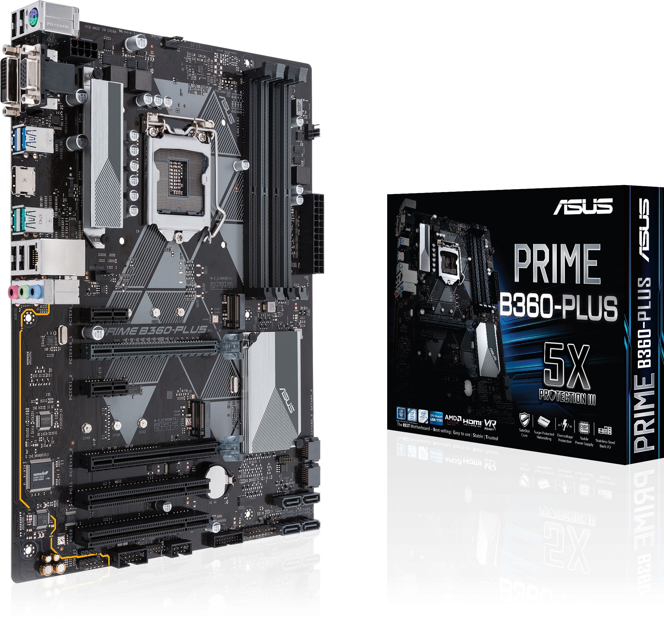 Asus Prime B360M-K Mainboard Sockel 1151 mATX, Intel B360, DDR4 Speicher, M.2, 6Gbit/s SATA, USB 3.1 Gen 2 