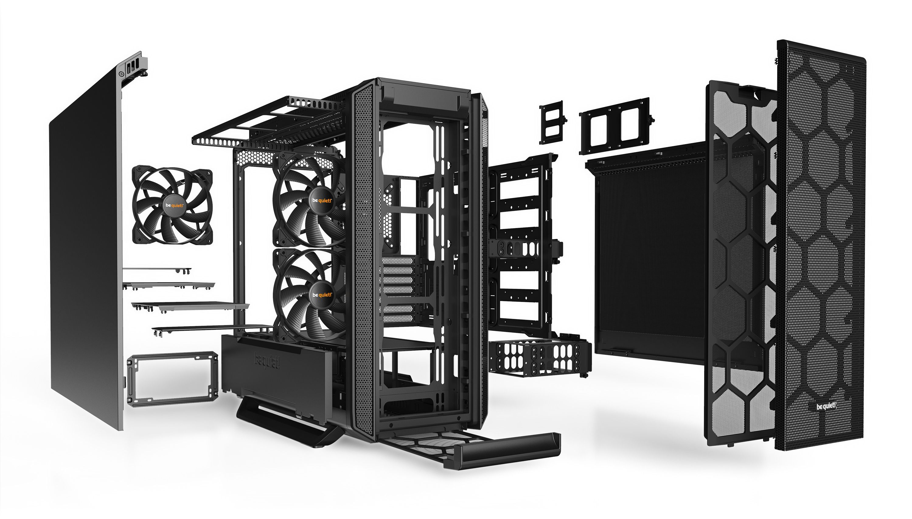  be quiet! Silent Base 601 ATX Midi Tower PC Case, 2  Pre-Installed Pure Wings 2 140mm Fans, 10mm Extra Thick Insulated mats, Black
