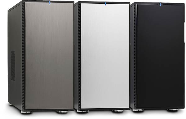 Fractal Design Define R2 Computer Cases, showing the three different coloured front panels