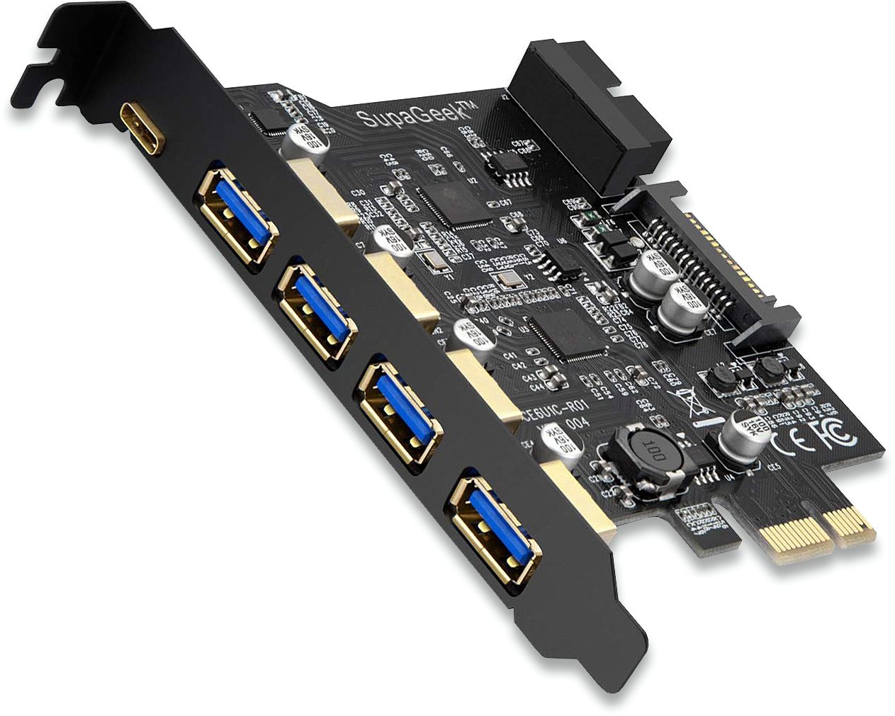 generelt musiker smør SupaHub PCIe to 4x Type A and 1x Type C USB Card