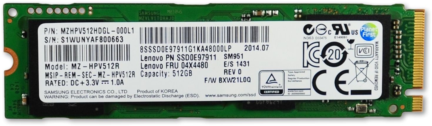 Samsung SM951 AHCI M.2 Solid State Drives