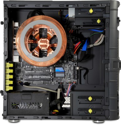 Photograph showing the internal PC layout (previous motherboard shown)