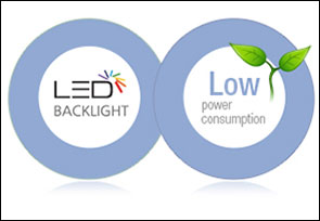 LED BacklightThe LED backlight provides a brighter display while offering lower power consumption