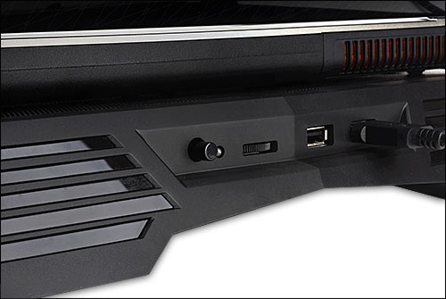 ZM-NC11 rear panel showing power button, fan speed controller and the USB ports